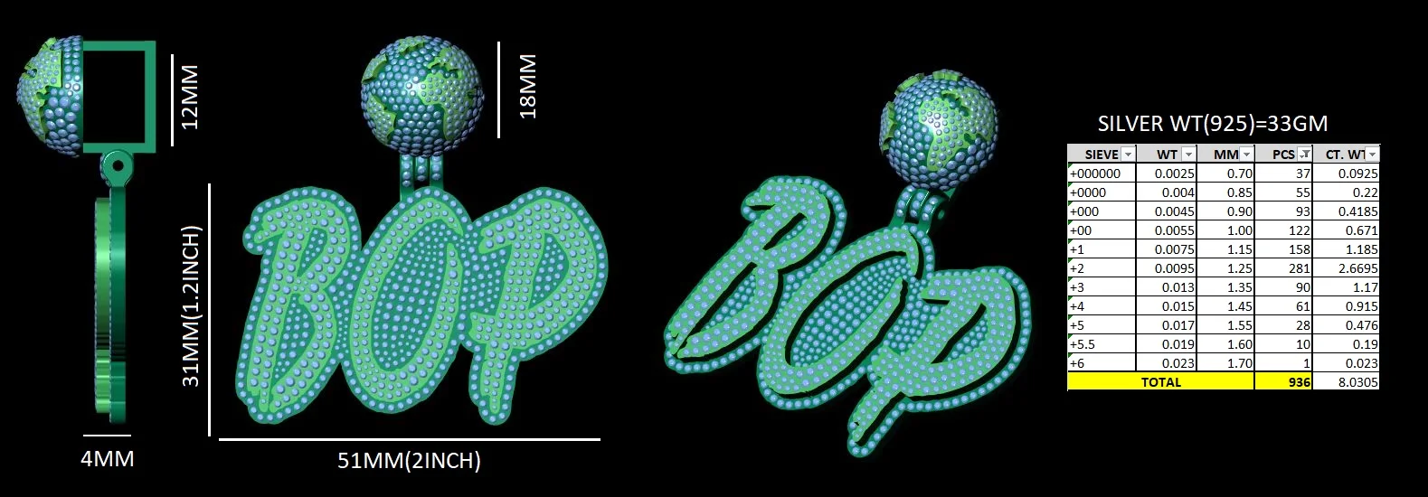 Pass Diamond Tester VVS Moissanite Fashion Jewelry Iced Out Pendant Men Silver Custom Letter Pendant