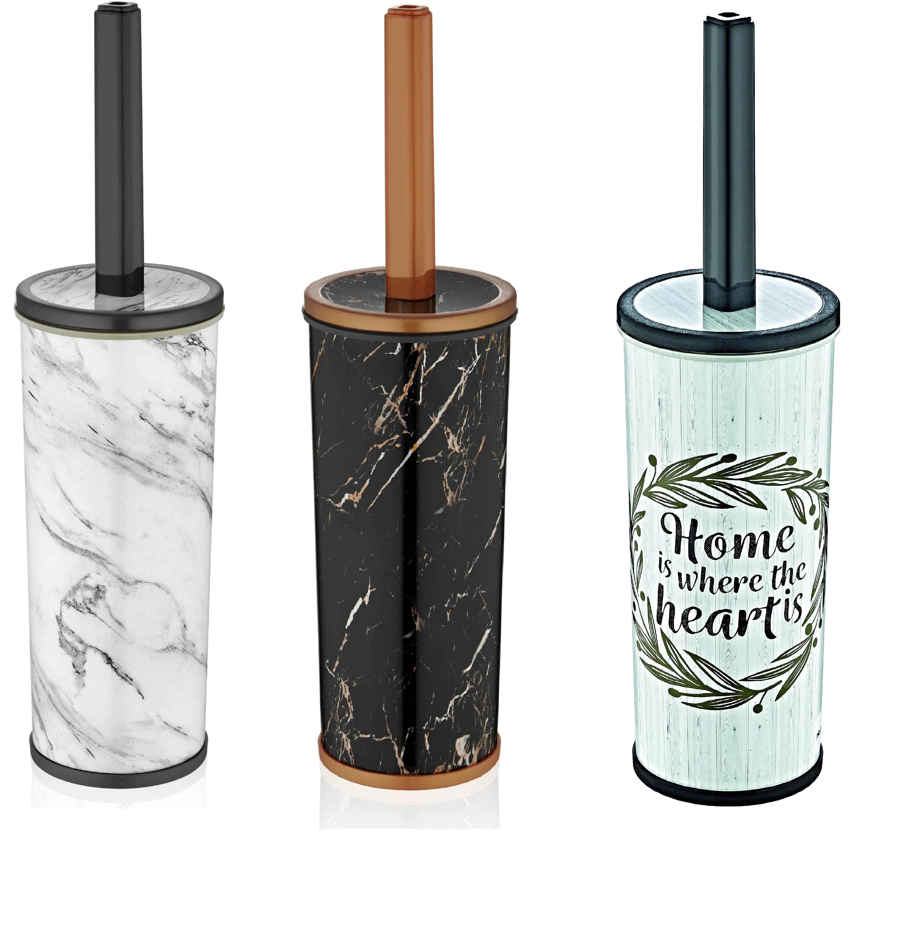 Toilet Figured Brush Set / Round Shape - 4 New Design Eco Friendly Household Cleaning Plastic