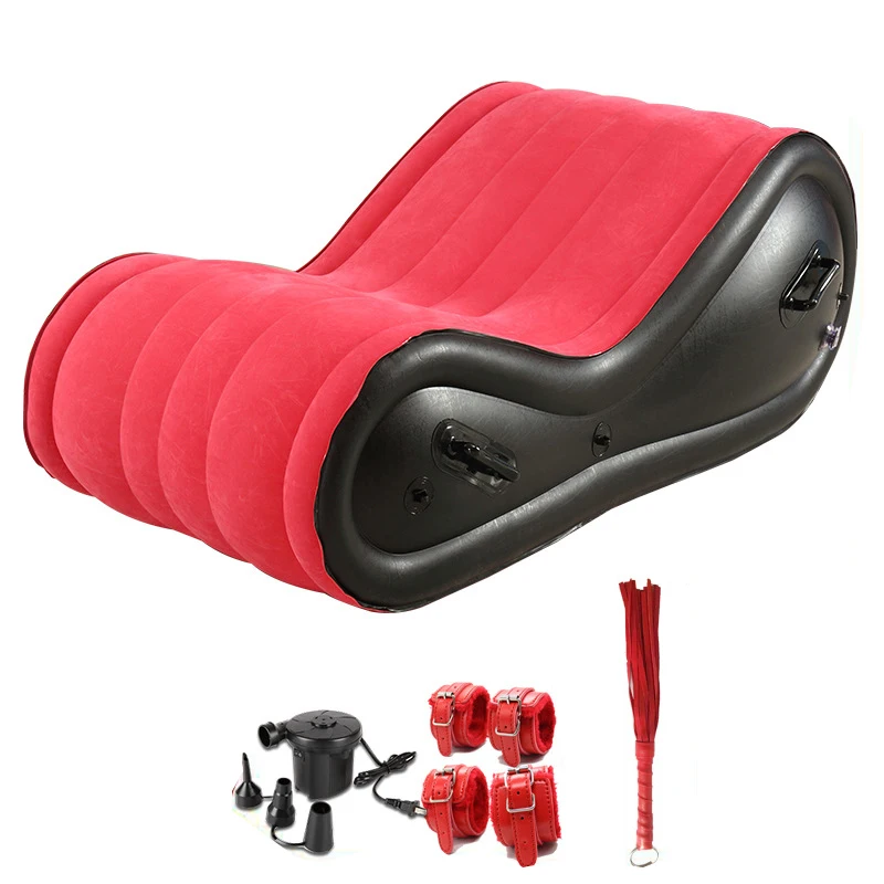 S shape love position inflatable sex sofa lounger with light