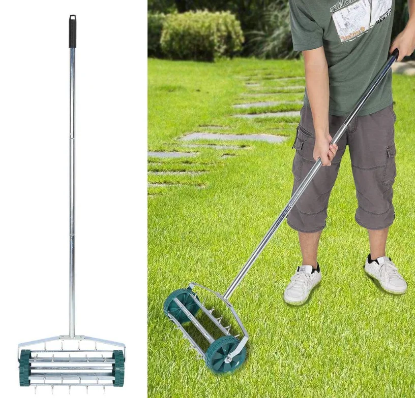 LARIX Scarifier Lawn Mower T-handle Garden Tool Manual Scarifier Iron Scarifier