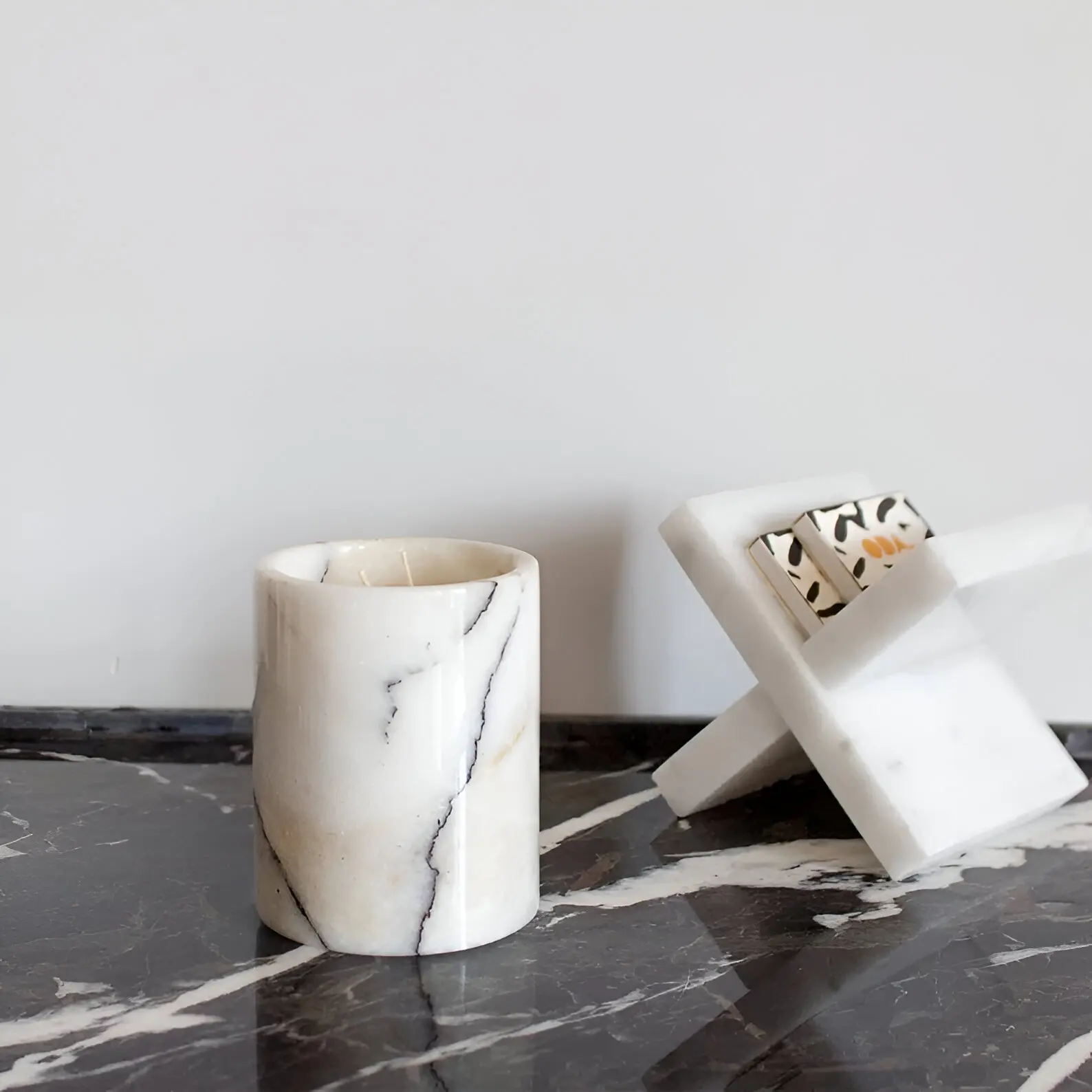 Wholesale Stone Candle Marble Holder Agate Candle Stand Table Top Handmade  Jar Decorative Candle Holder Home Decor