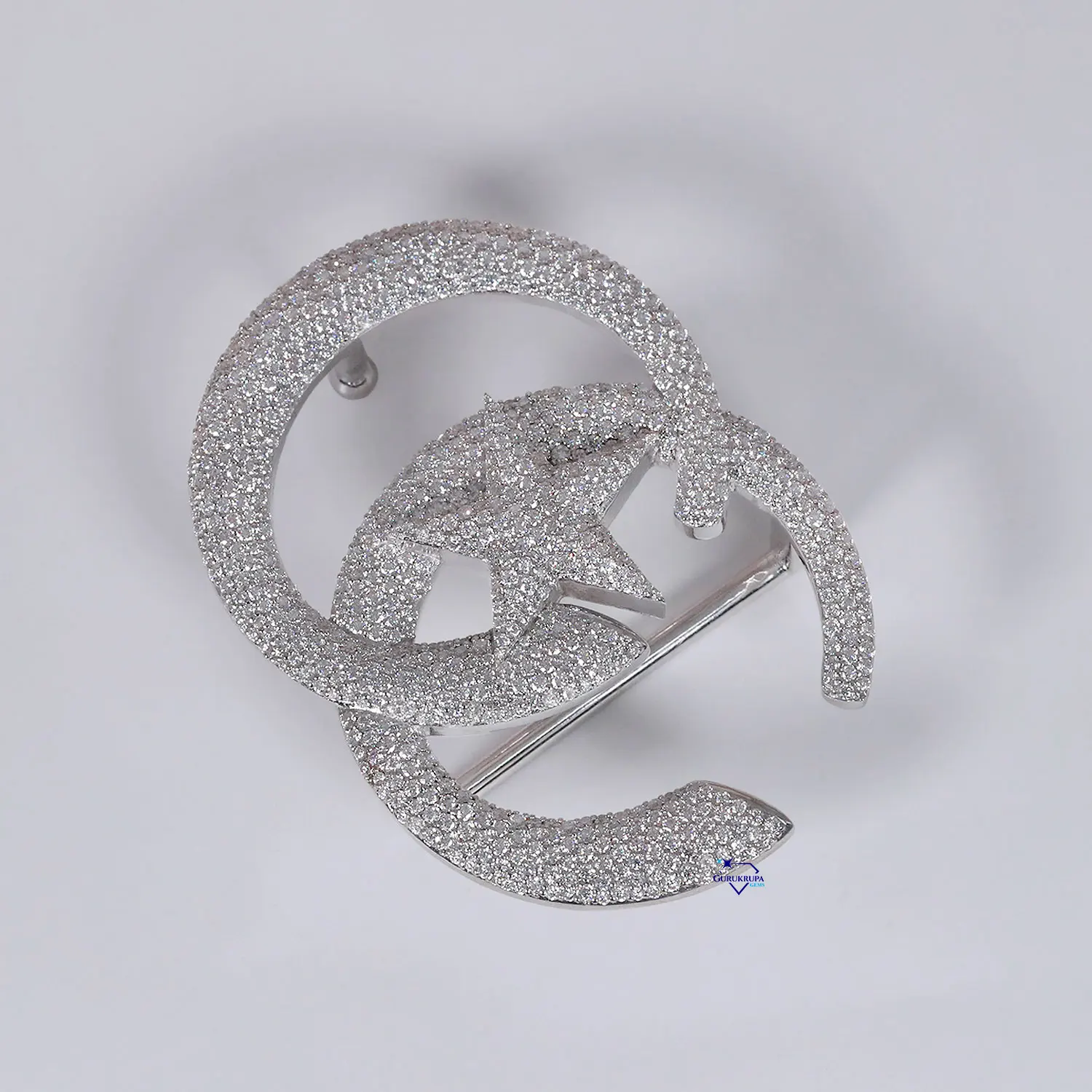 2024 latest mens fashion trending 14kt white gold belt buckle with enhanced vvs clarity moissanite diamond vintage design buckle