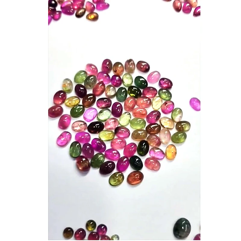 980 Pcs of Natural Multi tourmaline 4x3mm 6x4mm 7x5mm 8x6mm 9x7mm Oval 3mm 4mm 5mm 6mm Cabochon 652 cts lot Iroc Sales US$304