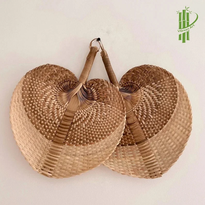 100% Natural bamboo hand-made fans brown heart shape fan mini small Hand Held Fan Paddle Summer many sizes