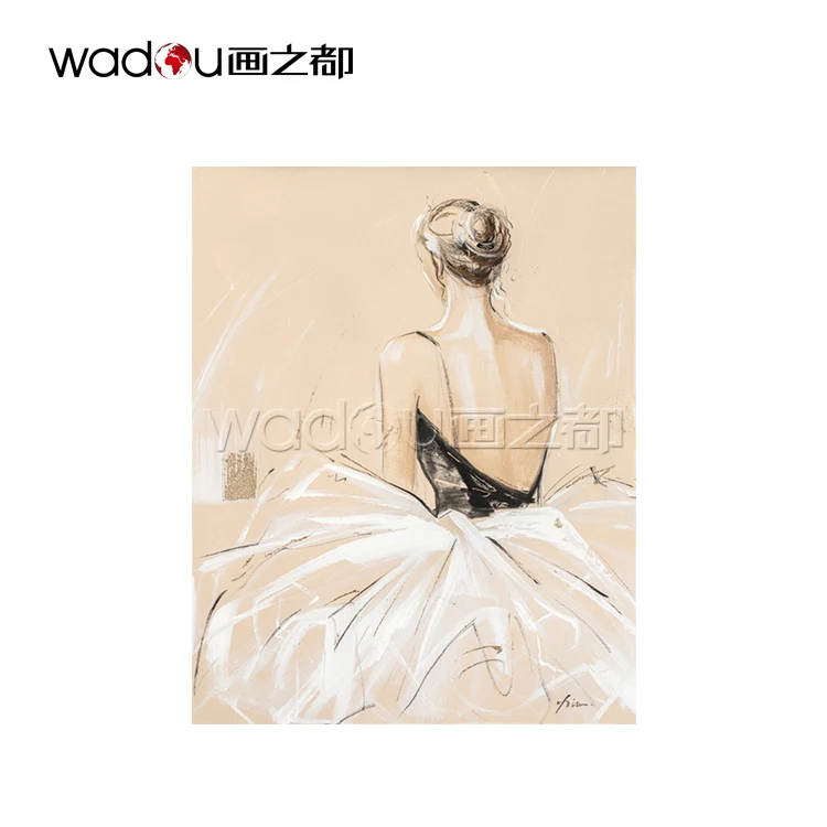 100% hand made ballerina painting and wall art for home decor