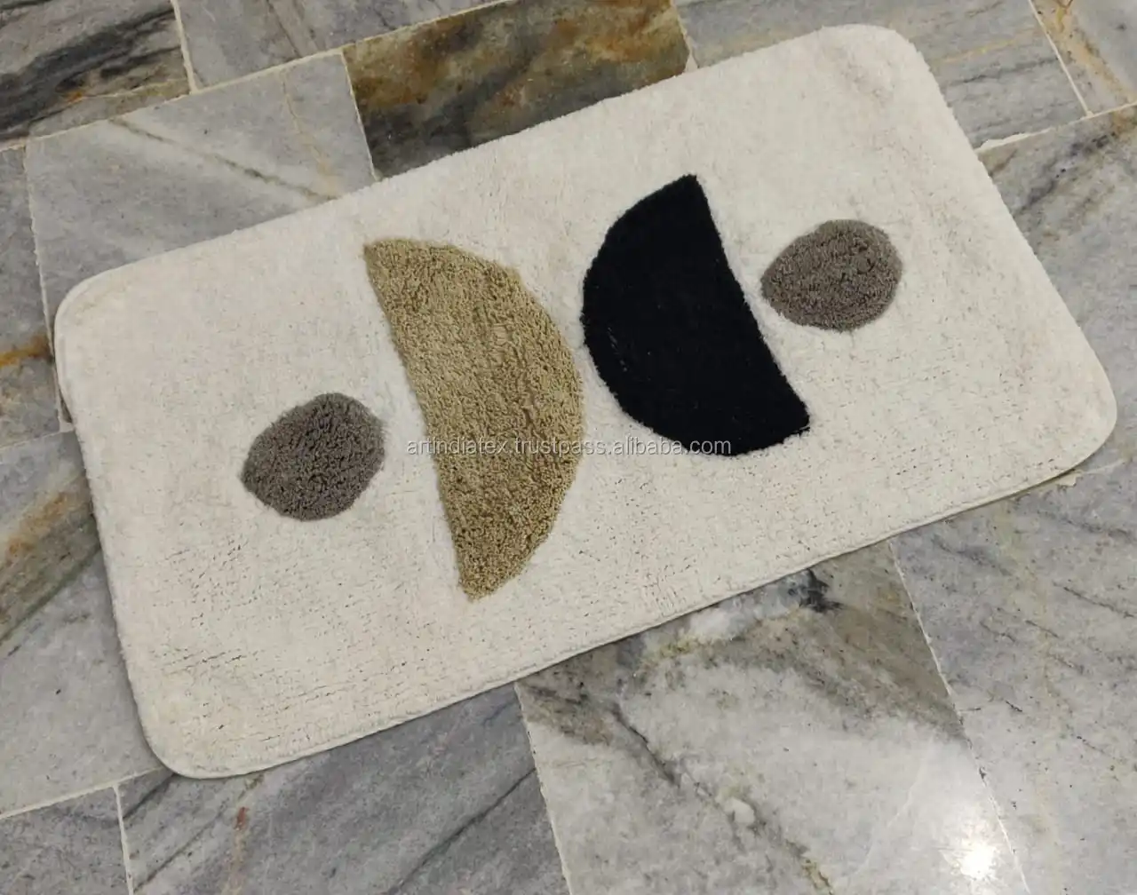 Hot Sale 100% Cotton Bathroom Rug 2 Piece Set Bath Mat Slow Rebound Non-slip Rugs