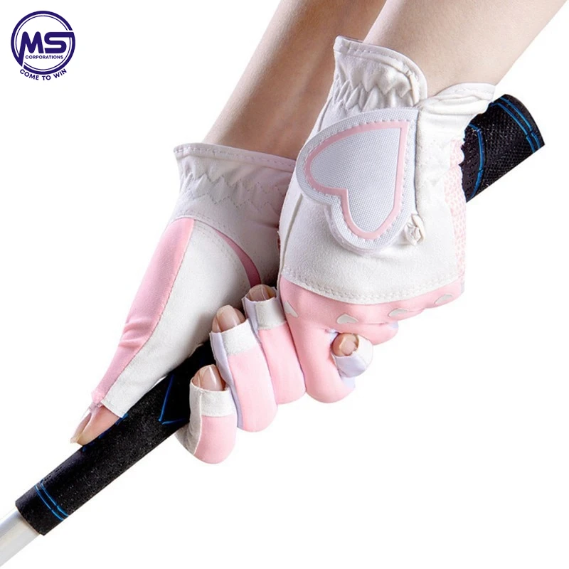 1Pair Women Golf Gloves Fingerless Soft Sport Ladies Granules Anti-Skid Glove Left And Right Hand Golf Gloves