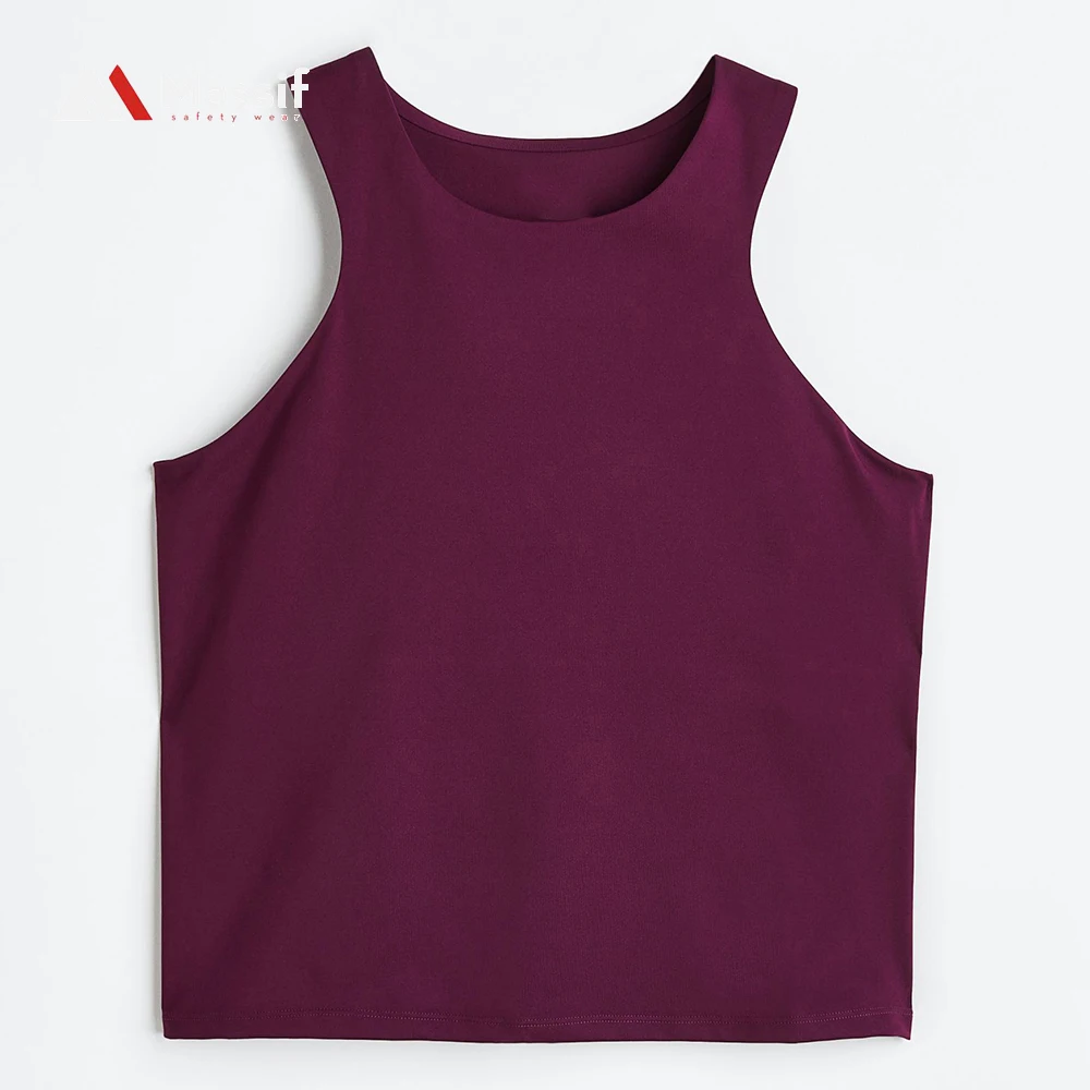 New arrival Custom low V neck ultra soft breathable elastic gym crop sexy boobs
