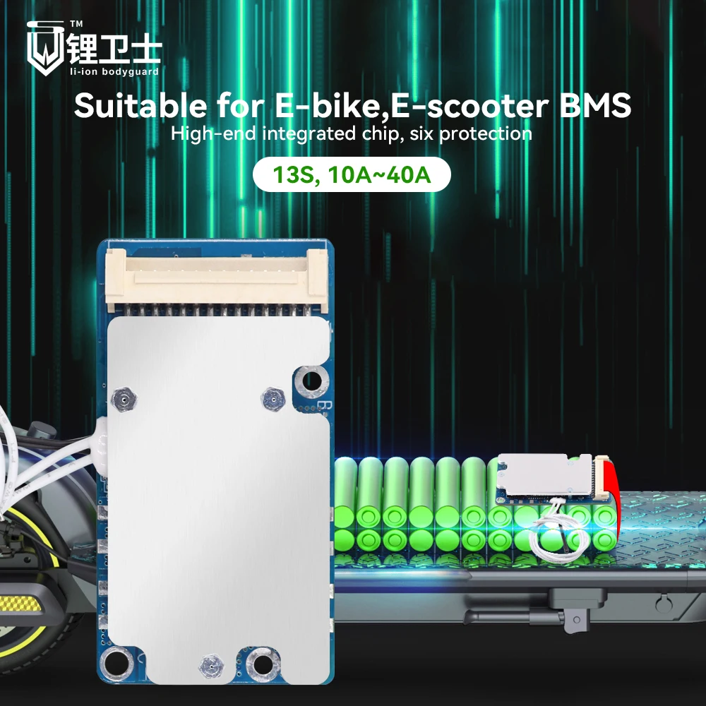 Литиевый модуль LWS Crcuit Lifepo4 BMS 10S 12S 13S 48V 15A 30A 40A Smart 13s переключатель