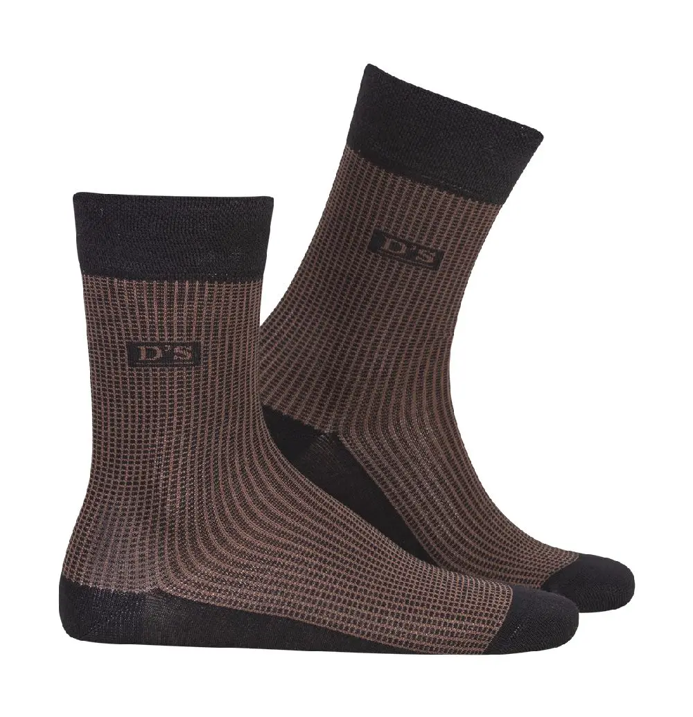 Natural Antiallergic Highly Breathable Bamboo Socks Plaid High Quality Turkish Textile