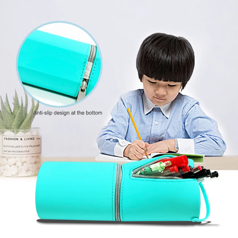wholesale school pencil case multi function creative silicone pencil case multifunctional convertible pen holder pencil pouch