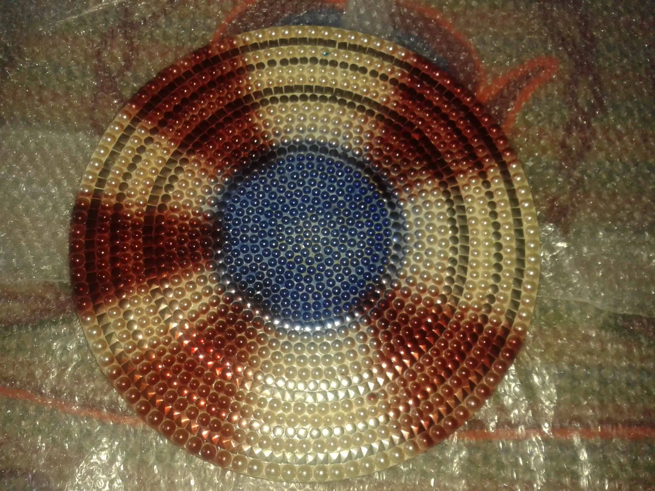 Glass Mosaic Round Side Table End Table with Floral Pattern Coffee Table Modern Home Decor Family Gift At Best Prices