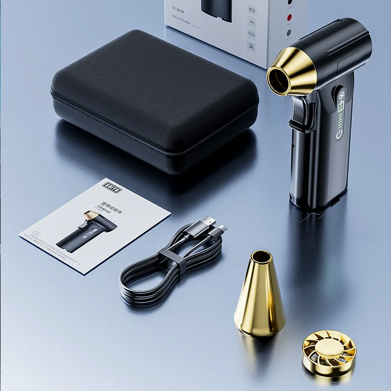 Air Blower 130000RPM Turbo Fan Handheld Mini Turbo Jet Fan Dust Blower 4000mAh Cleaning Tool Type-C Charging Air Duster