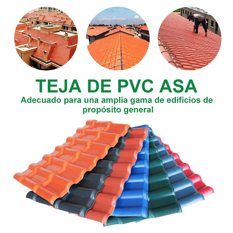 Muestras gratuitas teja tipo espanola y Teja PVC para techos de casa materiales de tejas termoacusticas upvc