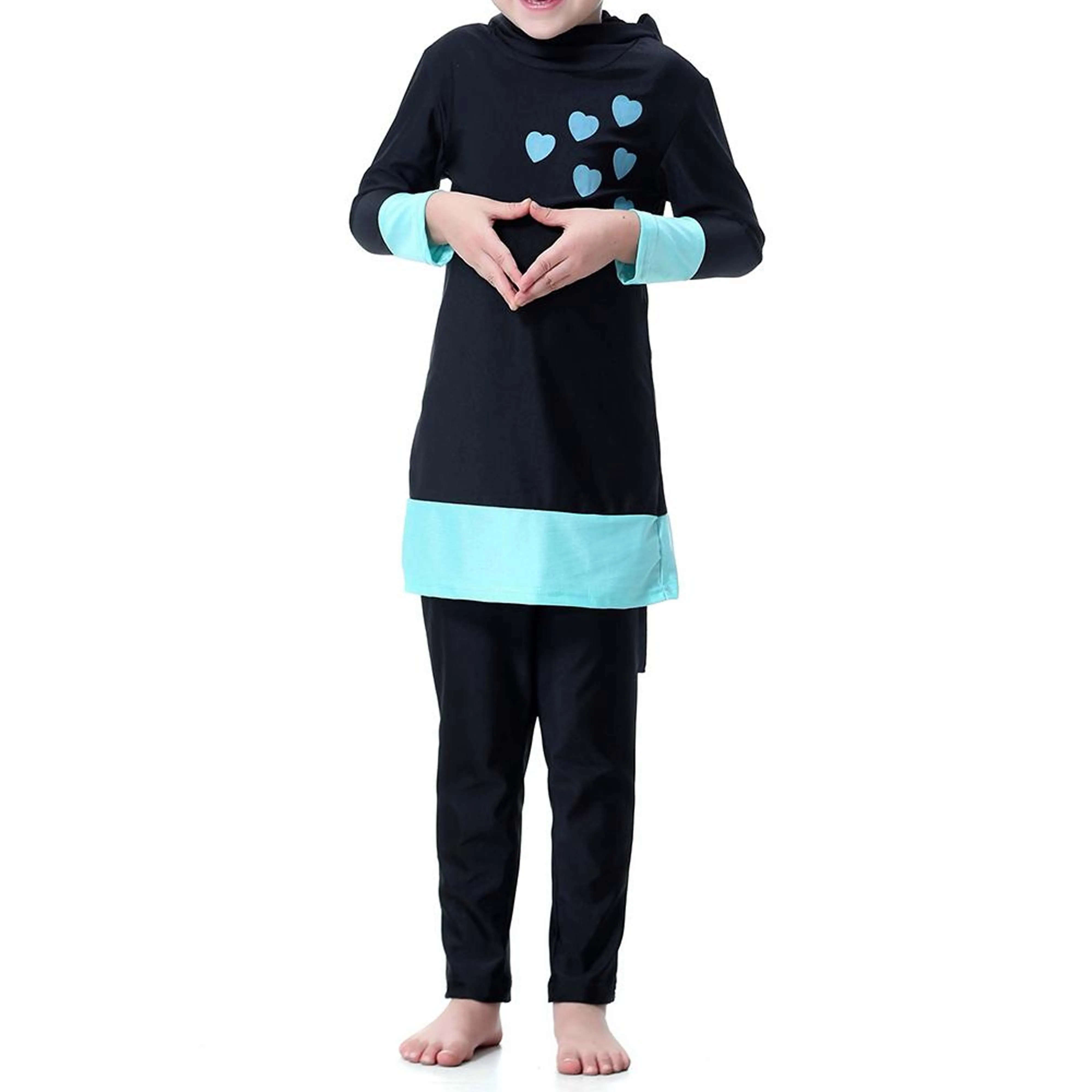 Sport Bathing Suit Muslim Kids Swimwear Modest Islamic Summer Beach Arab Children Beachwear Full Coverage Swimsuit For Girls