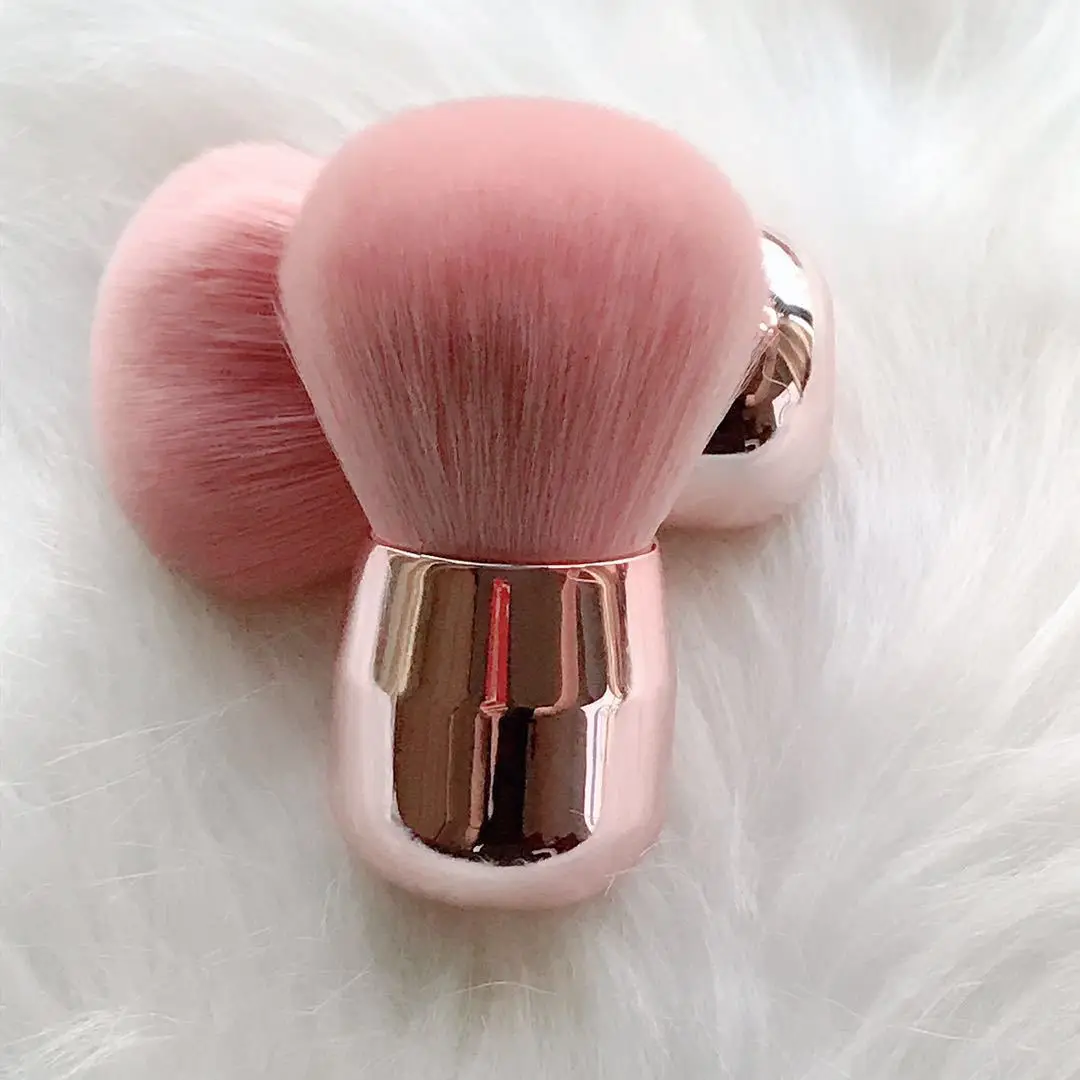 wholesale  super comfort Custom makeup brush single pink handle mushroom head makeup brush For blusher