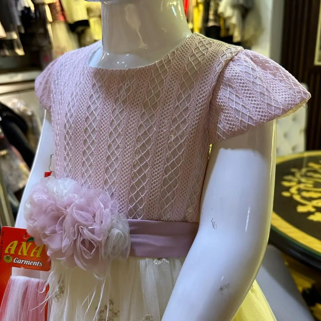 2024 New collection of girls embroidery fancy dress suit with hairband