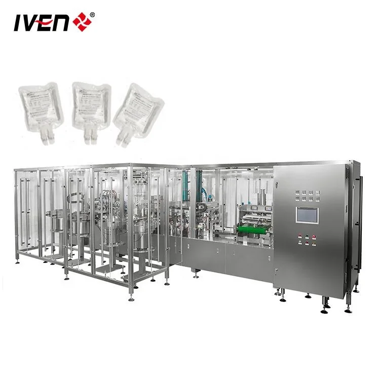 100ml Paracetamol  IV Solution/ Normal Saline Soft Bag Filling and Sealing Production Line IV Fluids Filling Washing and Packing