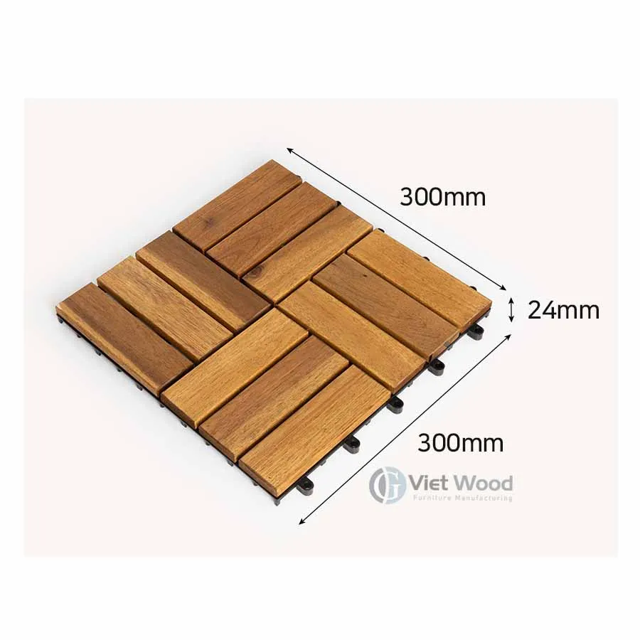 Best Seller 2023 High quality garden floor tiles acacia wood deck tiles interlocking wooden flooring pathway