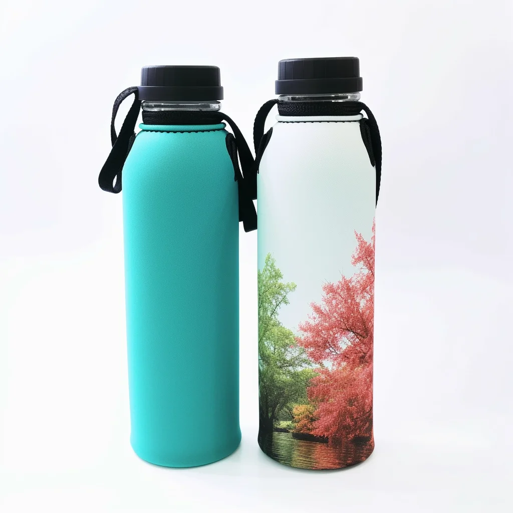 customized logo heat transfer printing neoprene water bottle holder
