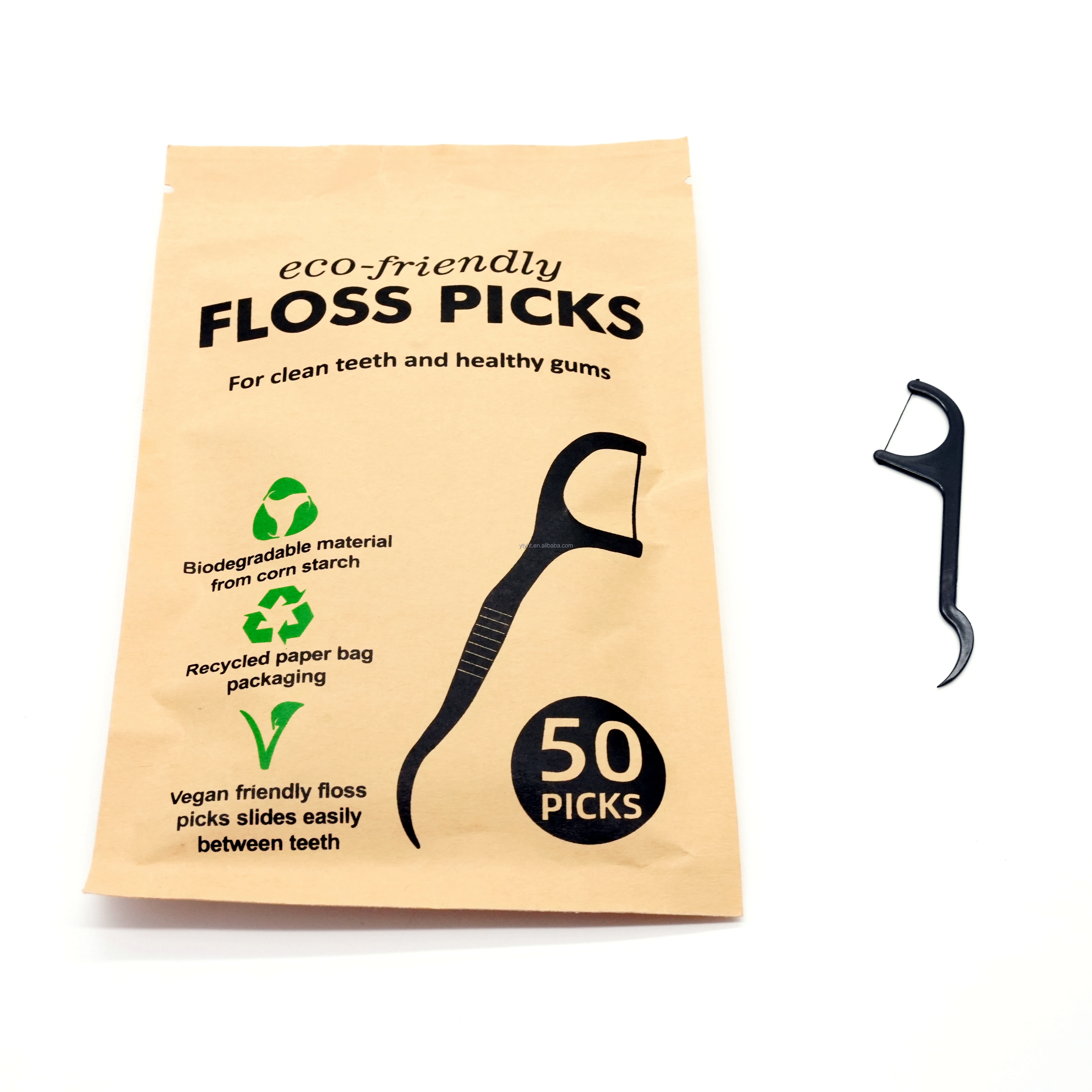 Natural Eco Biodegradable Organic Corn Silk Dental Floss With Mint Flavored Wax