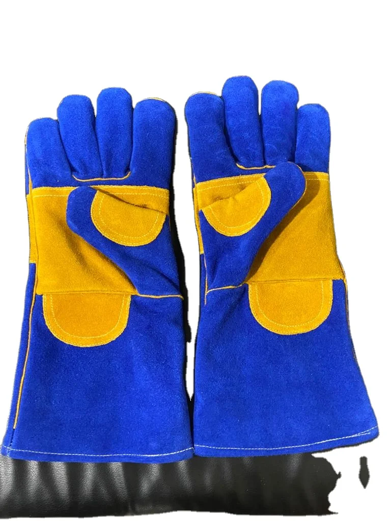Hot sale extreme Heat Fire Resistant Leather Gloves with anti fire Stitching Fireplace Stove Oven Grill leather Welding gloves