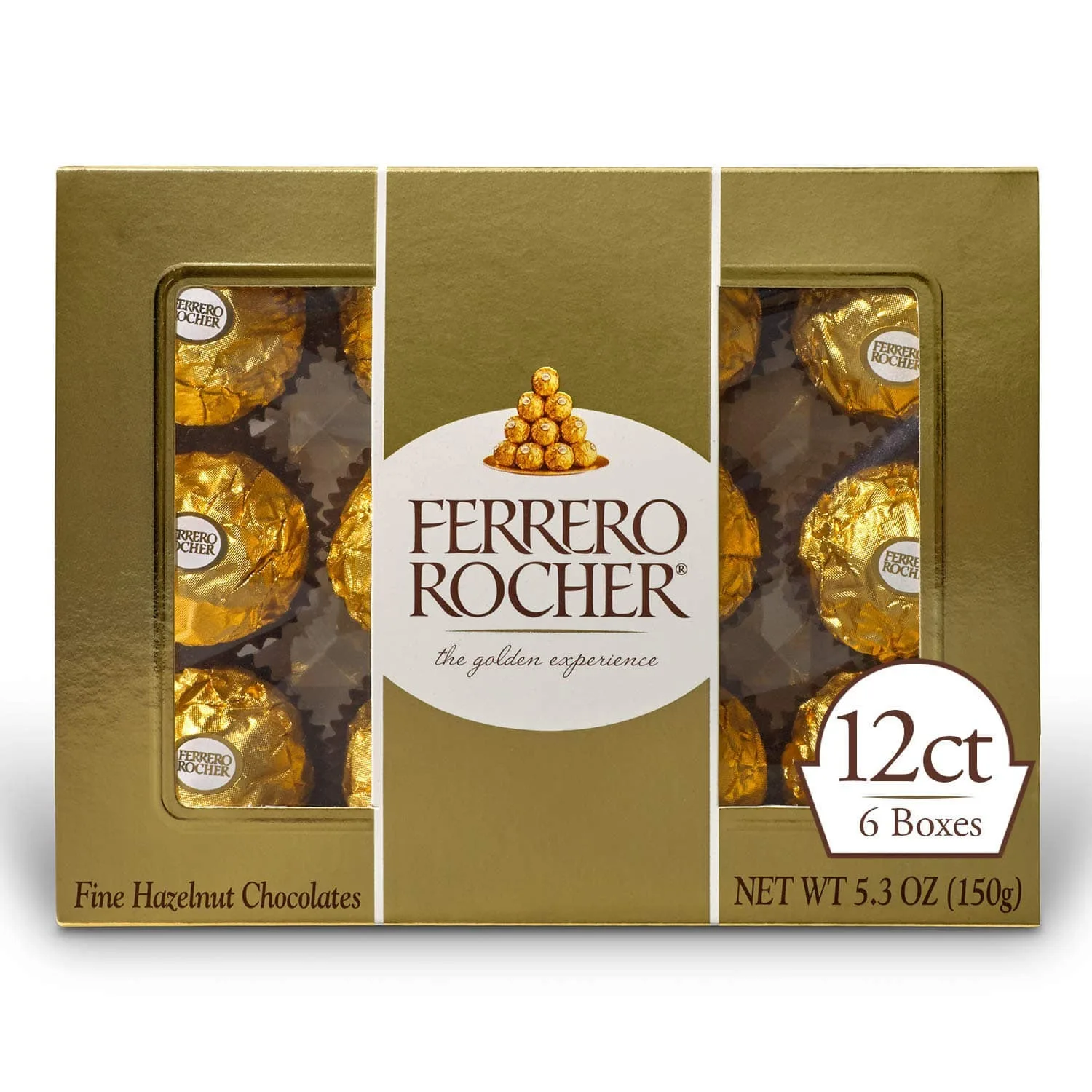 Ferrero Rocher 24 Pieces Boxed Chocolates 300G Ferrero Roche New Products Gold Foil Packaging Crispy Compound Chocolate Ball Hot