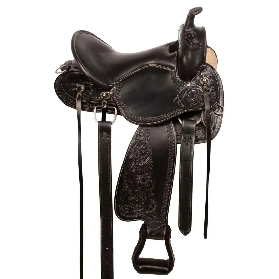 Most Selling Western Saddle Leather Horse Barrel Saddle Tack 4 Colour Set from Indian Exporter and Manufacturer