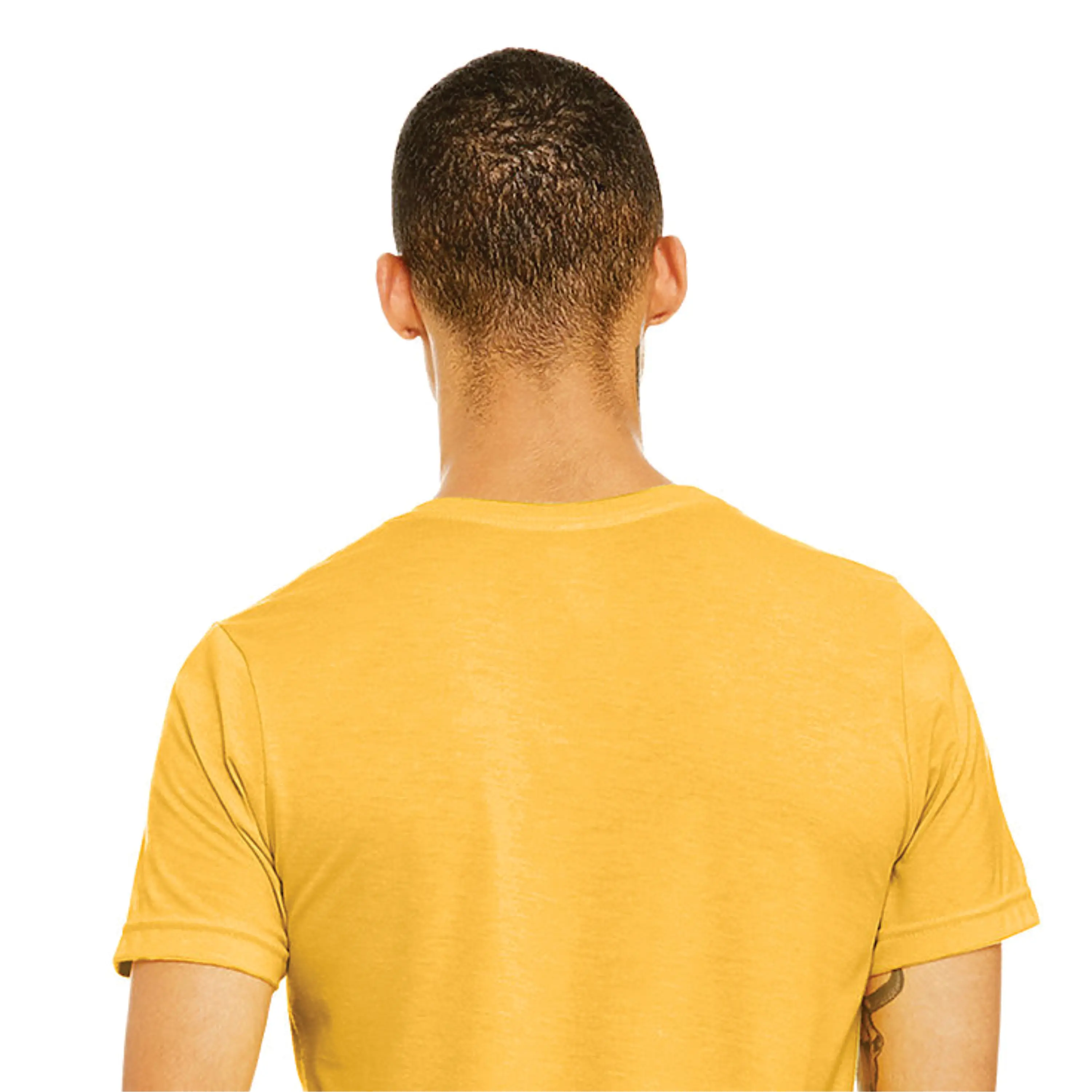 52% Airlume Combed and Ring Spun Cotton 48% Poly 32 Single 4.2 oz Heather Yellow Gold Unisex CVC Short Sleeve T-Shirt