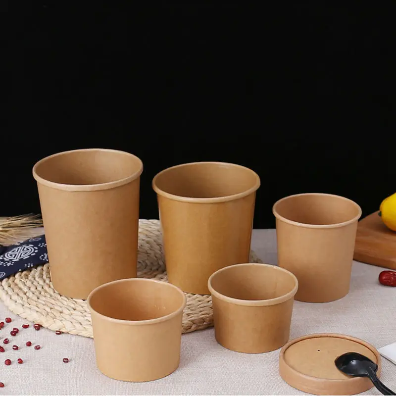 custom disposable bowls 32oz  different size Disposable soup bowl Kraft Paper Take Out  Packing  disposable paper Bowl