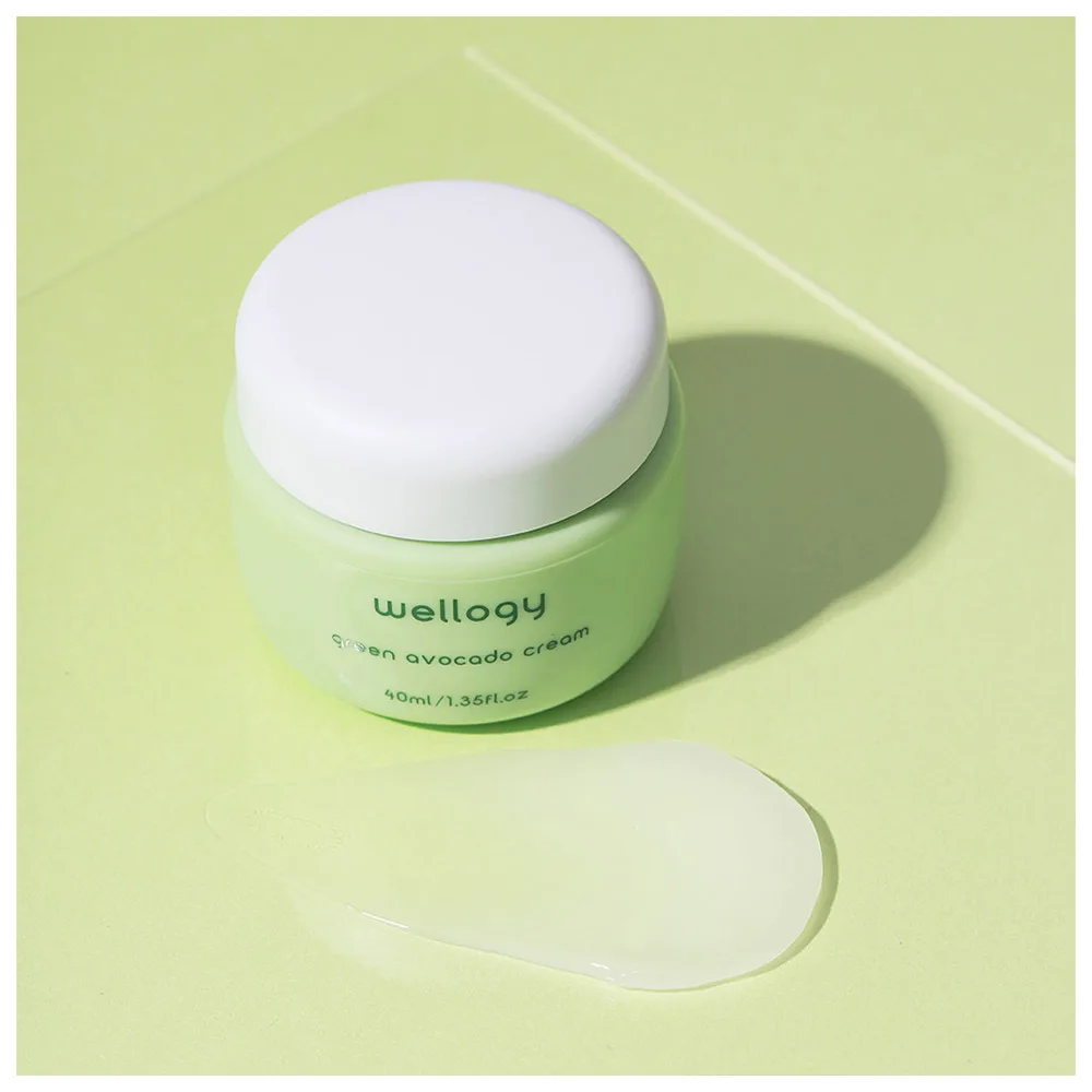 Face Cream for glowing Skin WELLOGY GREEN AVOCADO CREAM Powerful Moisturizing Care Vegan Certification Skin Soothing