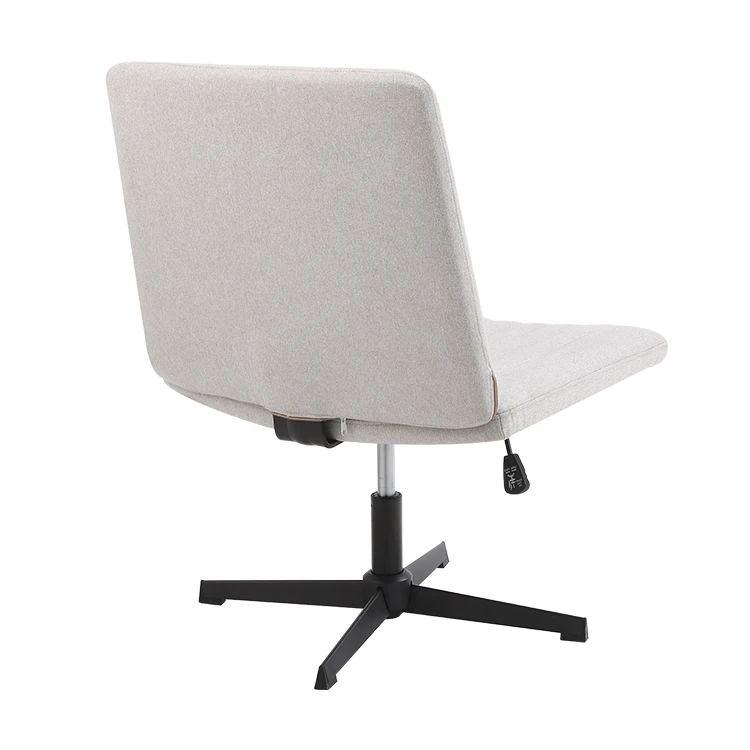 Modern Armless White Adjustable No Wheels Cross Legged Accent Chair