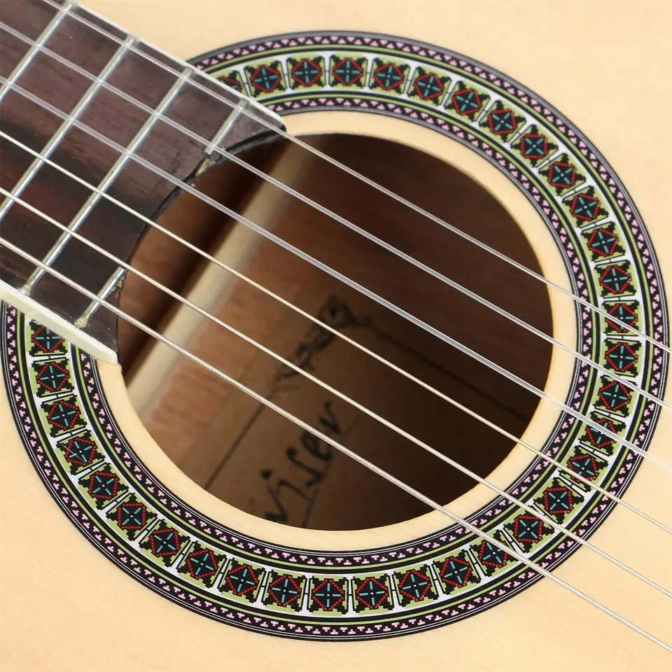 Genesis Brand Musical Instrument Nylon String Portable POM Nut & Saddle Wood Color Classical Guitar for Beginner
