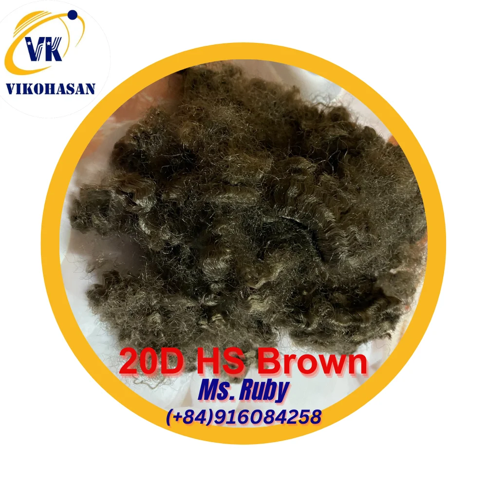 Supper Quality 7D HS Brown Polyester Staple Fiber Vikohasan Fiber and eco-friendly recycled fiber Low Price Offer