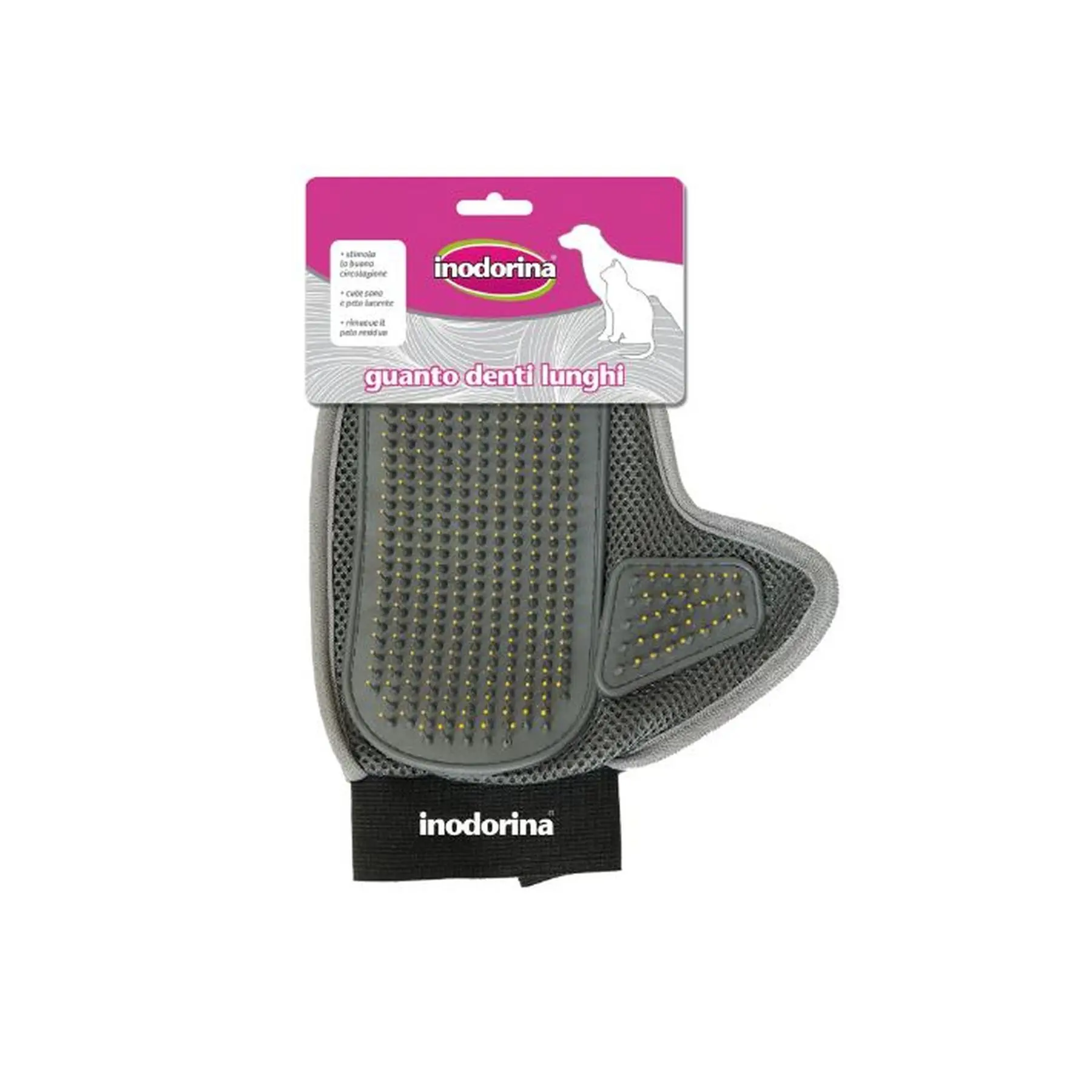 Deluxe Long Teeth Grooming Glove Inodorina - Deep Cleaning & Enhanced Fur Grooming - Elevate Coat Shine & Overall Health