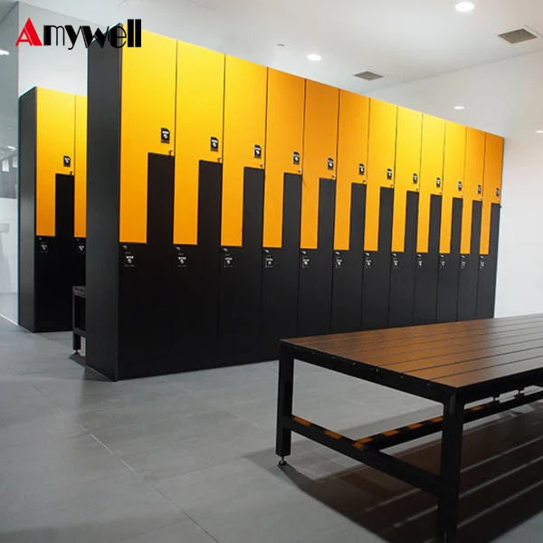 Amywell 12mm hpl 3 tiers lockers waterproof hpl 9 door locker with electronic lock