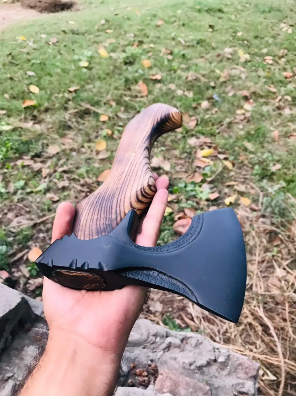 Custom Handmade Steel Tomahawk Axe, viking axe wood handle with leather sheath