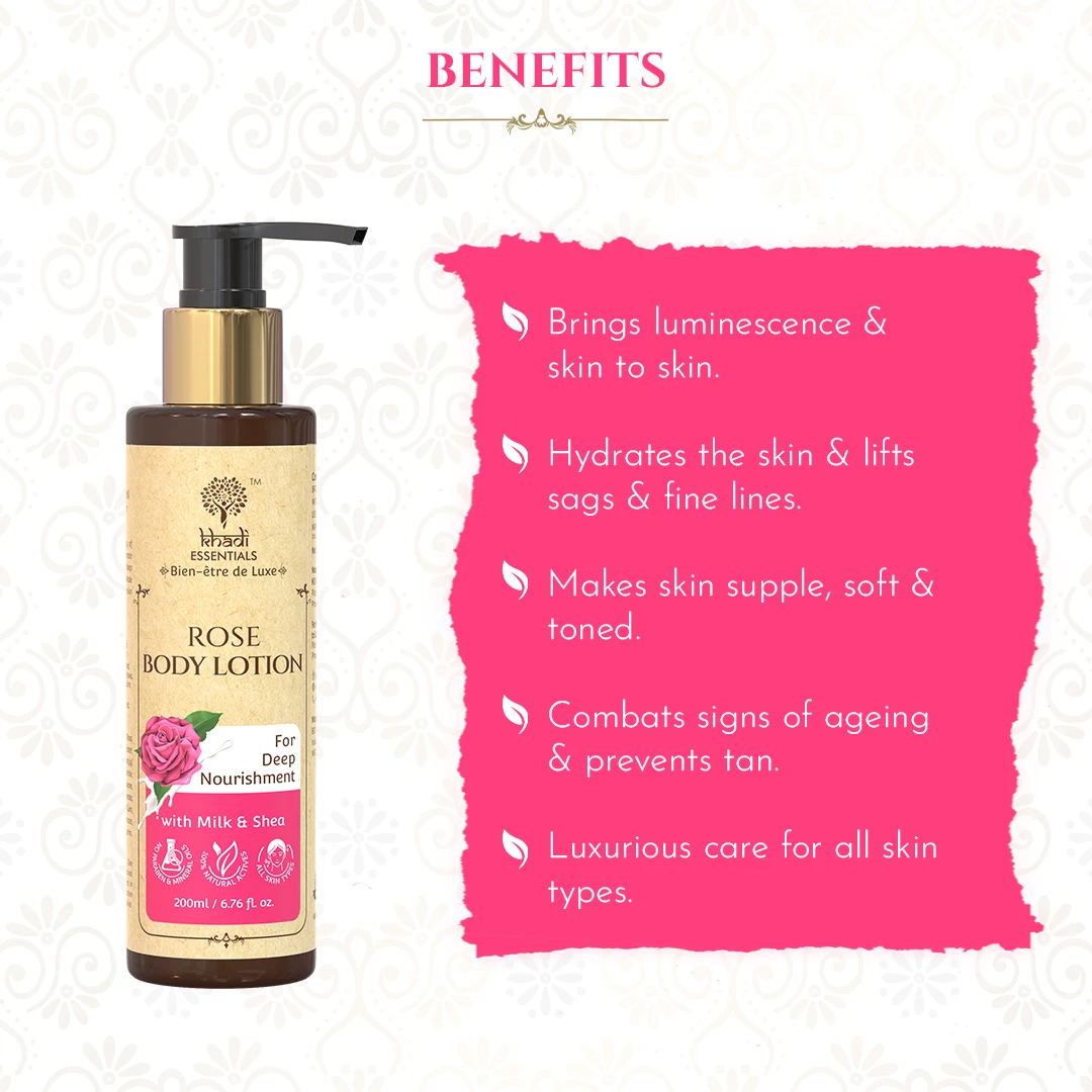 Buy Rose Body Lotion with Milk & Shea For Dull  Nourishes Hydrates & Moisturizes Skin Uses Lotion By Exporters