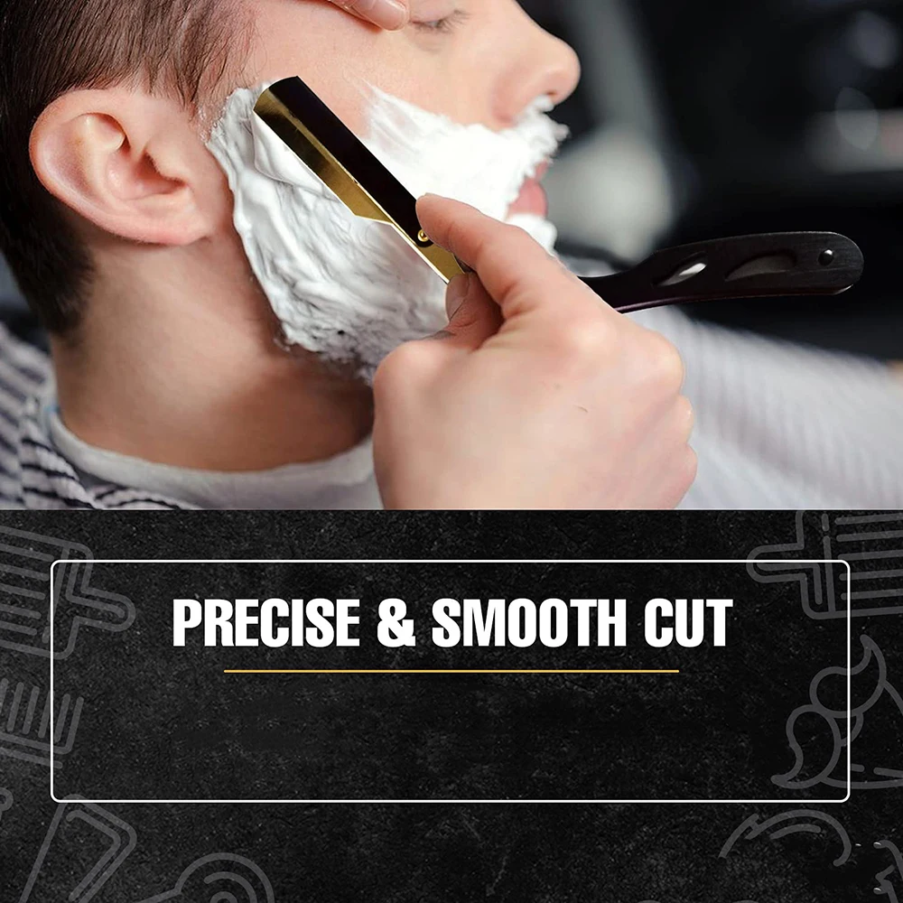 Customized Disposable Stainless Steel Straight Razors Gold Plated Beauty Salon Shaving Tools for Hair Face Body Shaving