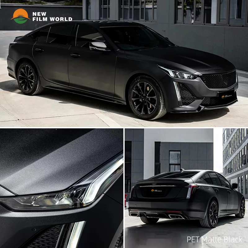 PET Ceramic Black Car Wrap Film car wrapping film vinyl Stickers Glossy car wrap vinyl film