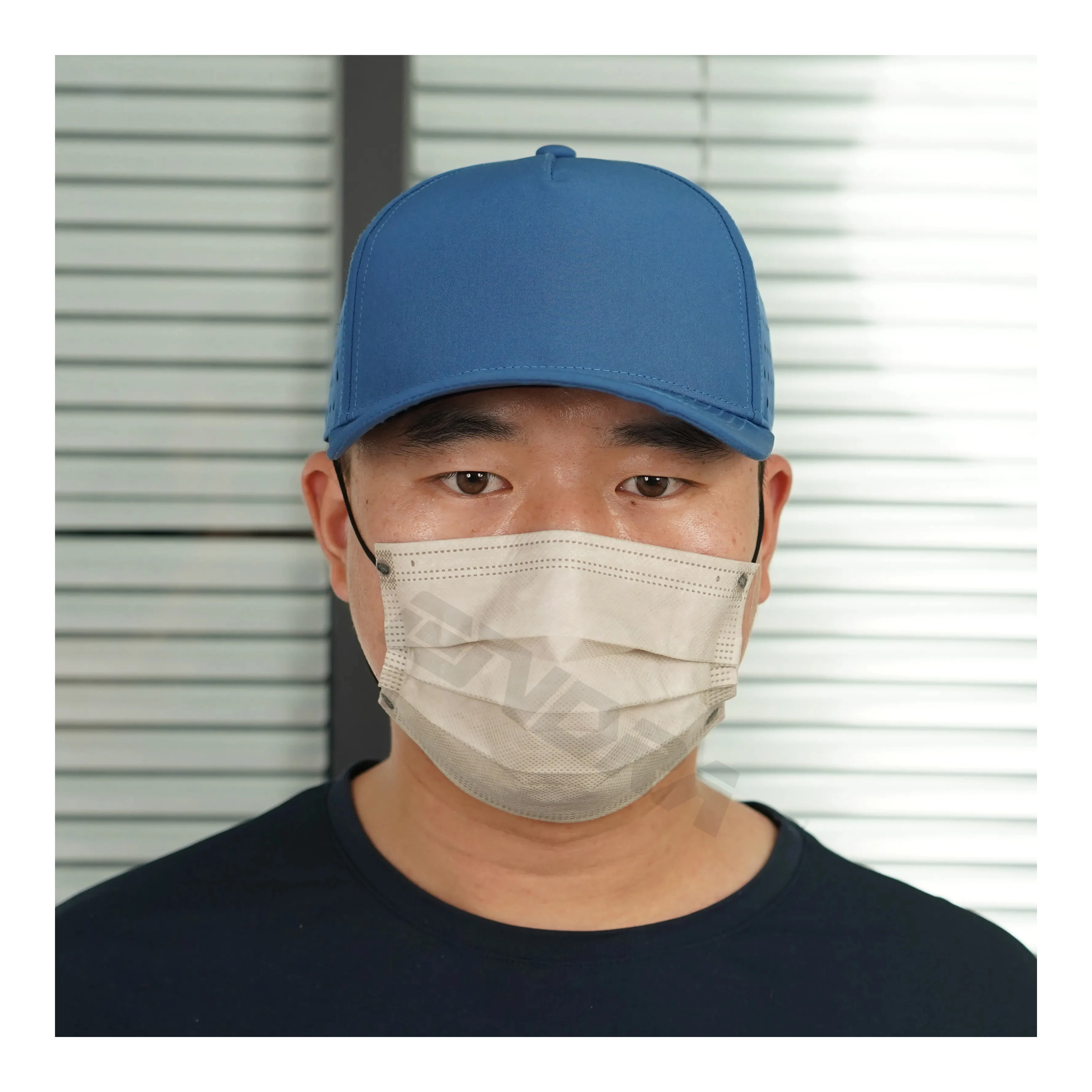 Breathable waterproof Sport performance Mesh polyester Laser Cut Hole Perforated Golf Hat custom Blank baseball cap