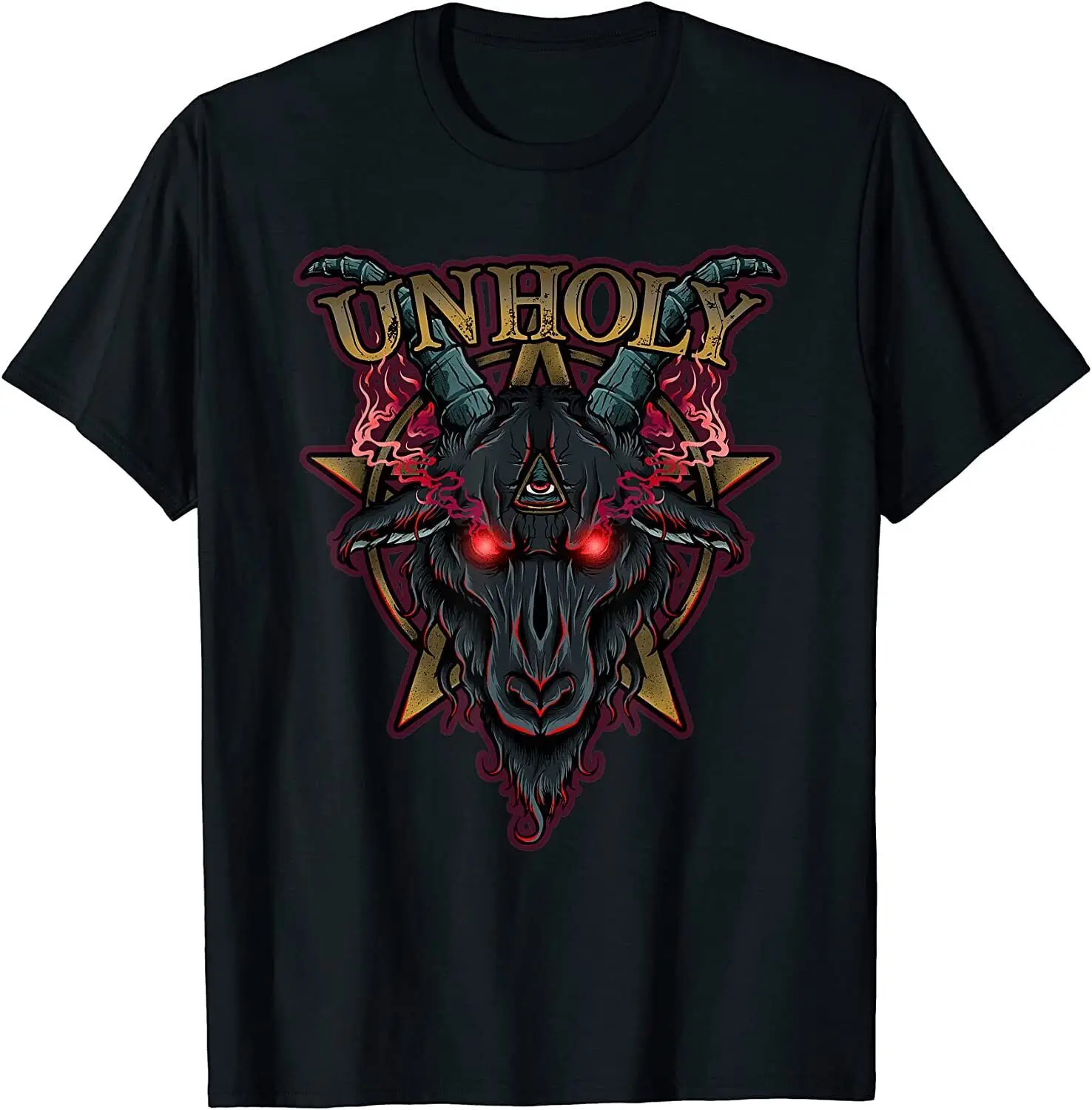 NEW Satanic unholy goat baphomet evil gothic demonic symbol t-shirt