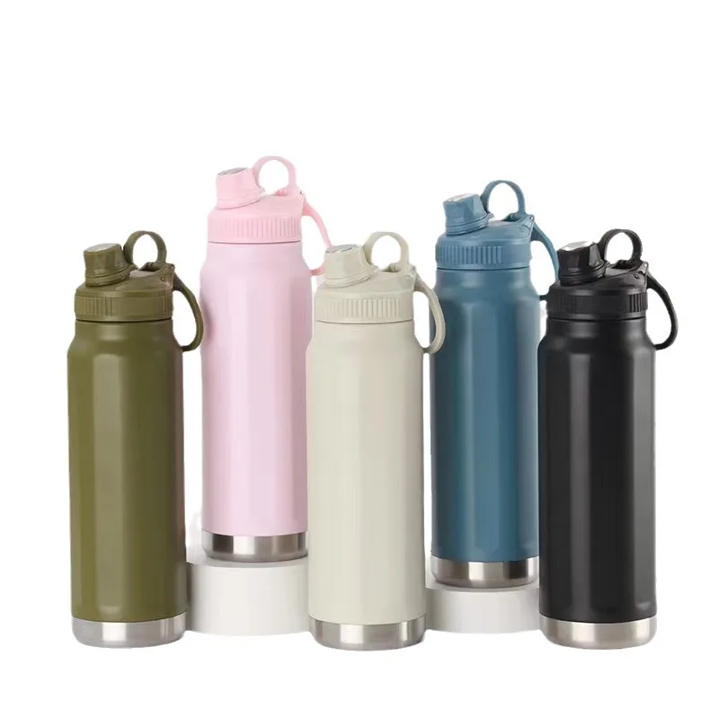 304 stainless steel thermos cup outdoor sports space kettle large capacity men and women carry rope small mouth portable kettle