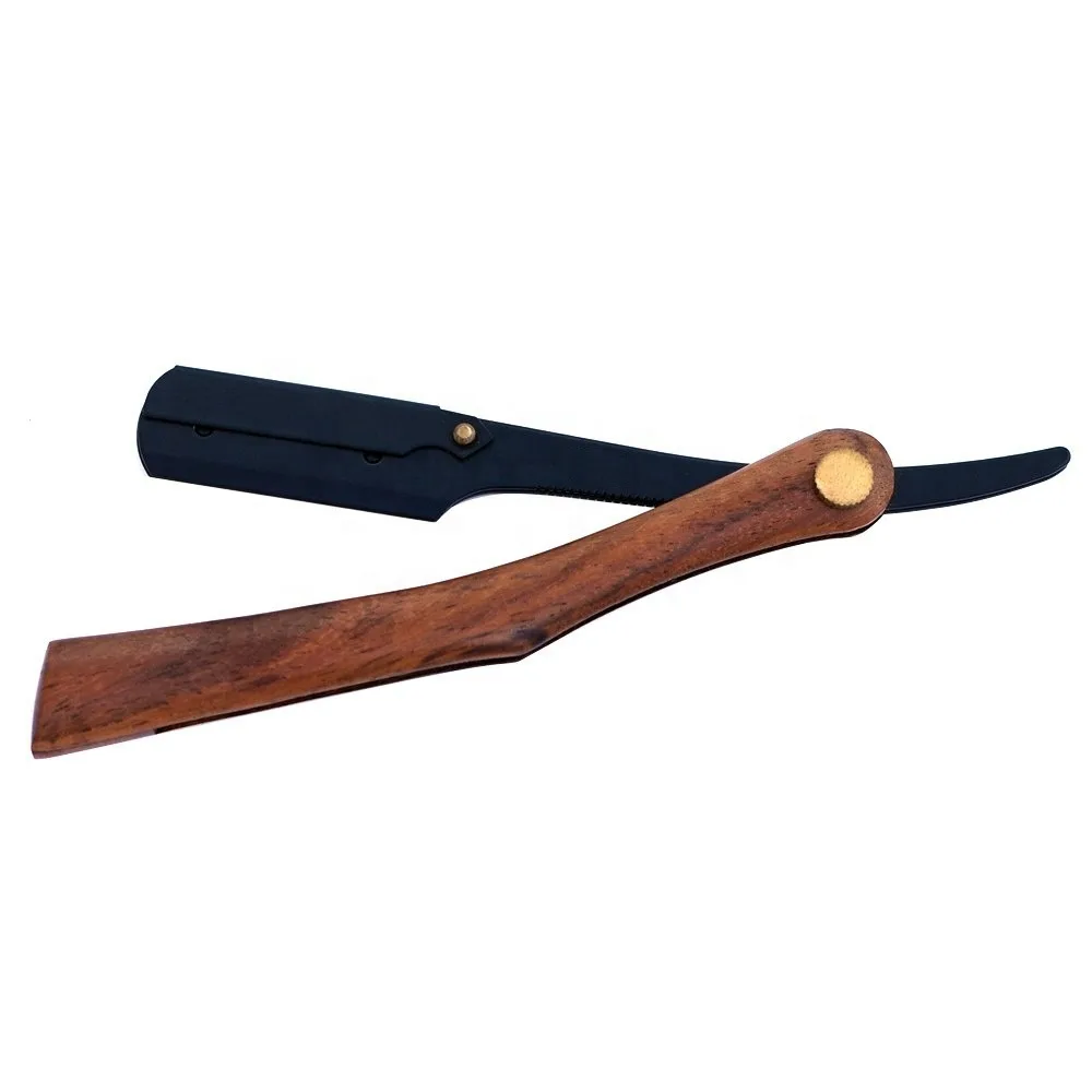 Professional High Quality Beautiful Shaving Razor with American Wooden Handle Barber Straight Razors