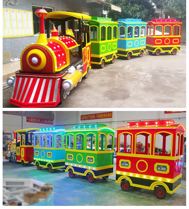 Shopping mall kiddie ride battery powered vintage  trackless train fiberglass train for sale