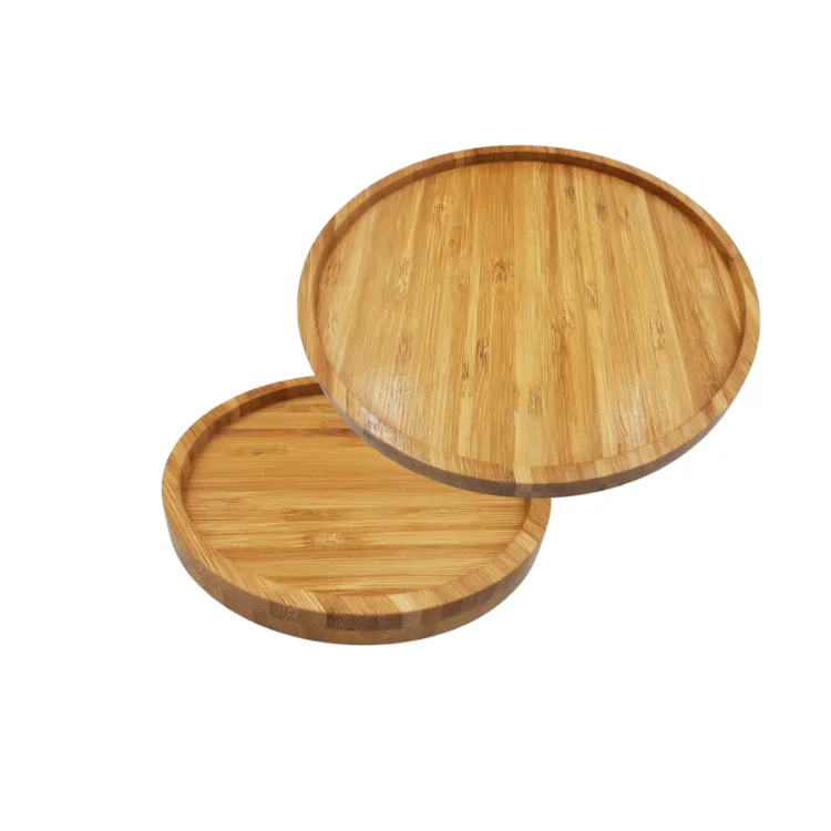 Bamboo Round Tray Manufacturer Natural High Quality Products Viet FOA Decor Customized Logo Blocks Piece Packaging Food Pcs