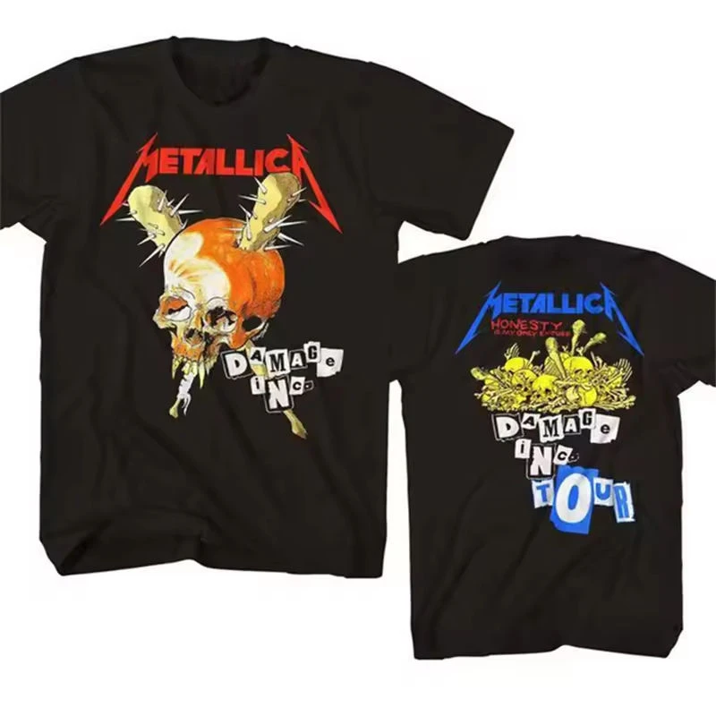 2024 New Style  Men T-Shirts Graphic Vintage Hip Hop Harajuku Anime Clothes Heavy Music Metal Punk Blank Printed for Unisex