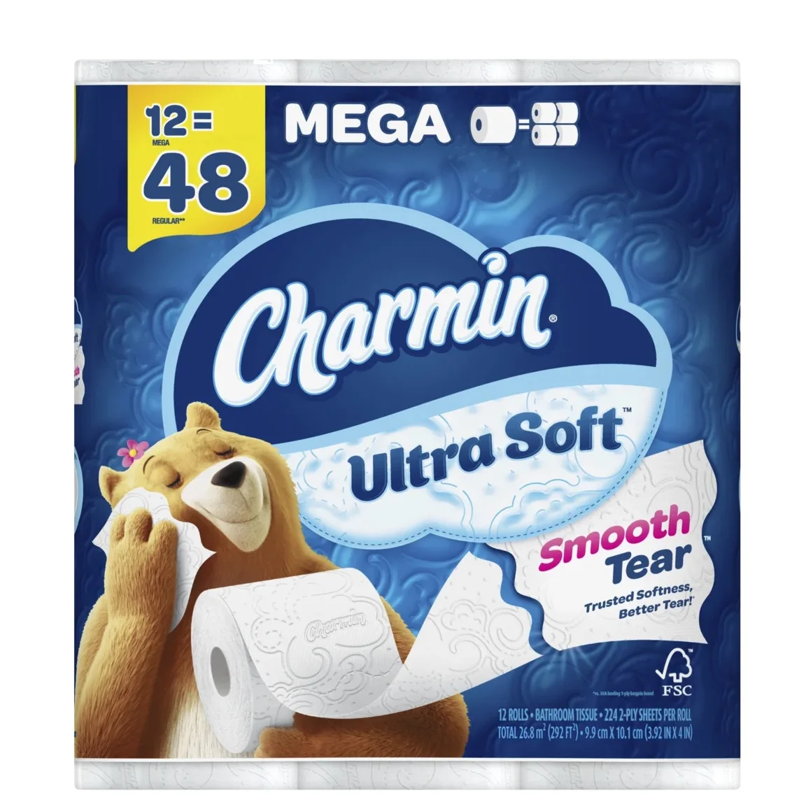 Charmin Ultra Soft Toilet Paper 12 Mega Rolls 224 Sheets per Roll