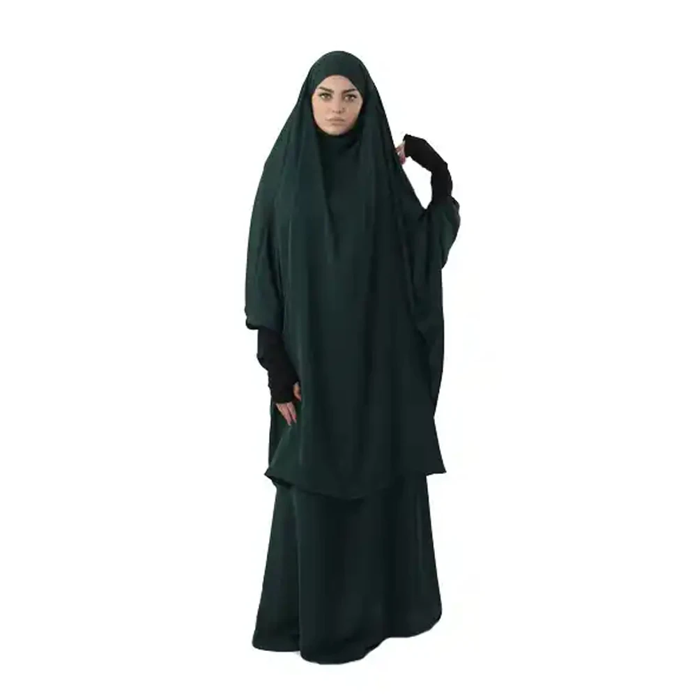 High Quality New Dubai Style Abaya Isalmic Fashion Islamic Dress Two Piece Jilbab Woman Custom Sizes