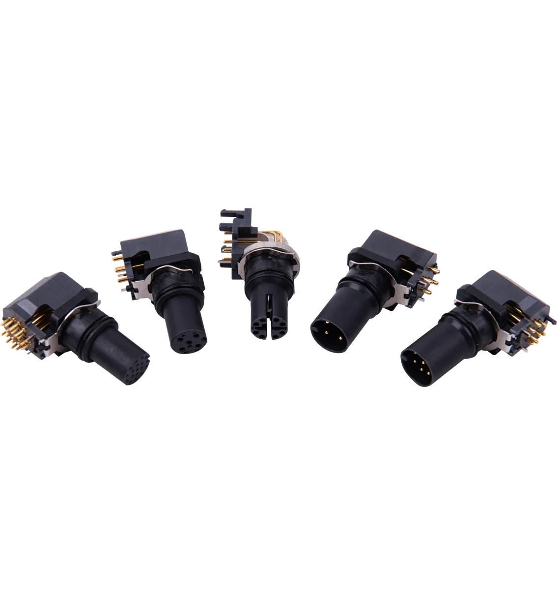 M12 4 pins A code female shielded straight panel mount insert equivalent to phoenix 1439955 connector PCB dip type